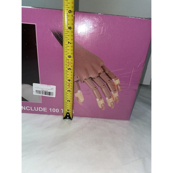 Nail Training Practice Hand 100 Tips Nail Tech Pivot Rotate Fake Hand Manicure - Picture 3 of 12